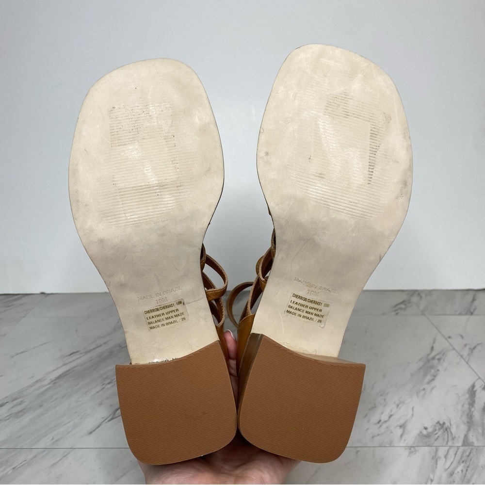 Steve Madden Cherri Strappy Brown Leather Heeled Sandal 10M - Picture 15 of 16